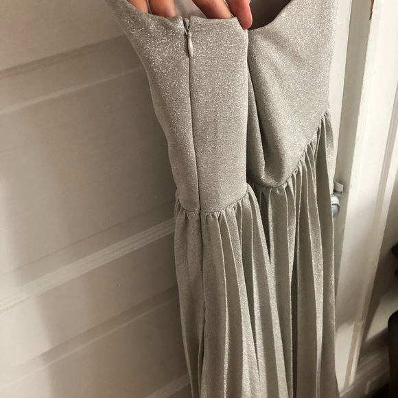 Elevenses Lunar Dress Silver Anthro Sz 4 - Picture 6 of 9